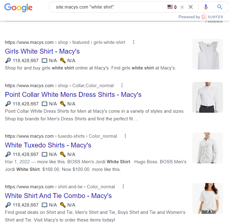 Faceted Navigation Example for E-Commerce